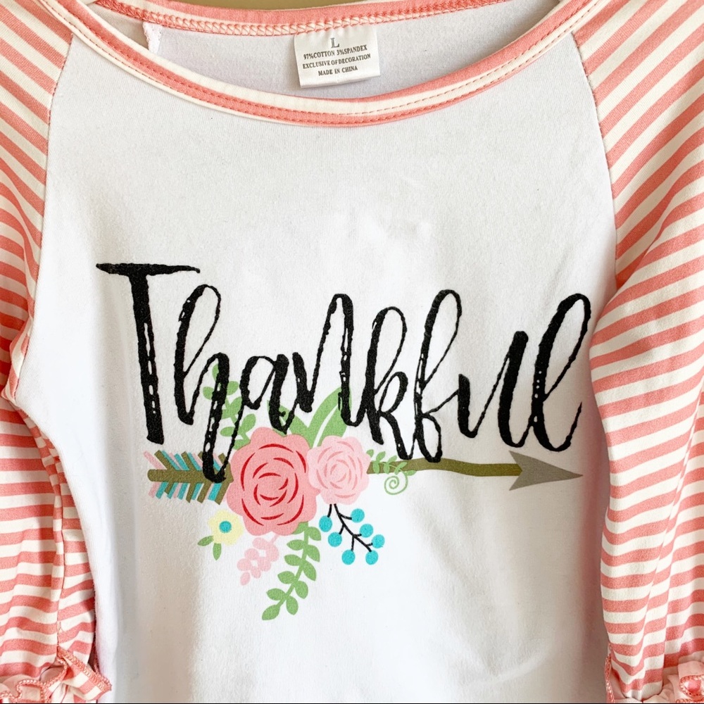 Girls Thankful Ragland Stripe Too Ruffle RELISTED - Picture 2 of 9